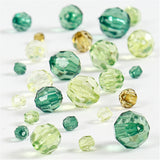 Creativ Company Facet Beads Mix Green Glitter, 45 grams