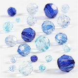 Creativ Company Facet Beads Mix Blue Harmonie, 45 grams