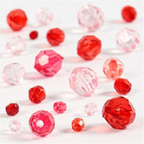 Creativ Company Facettenperlen mischen rote Harmonie, 45 Gramm