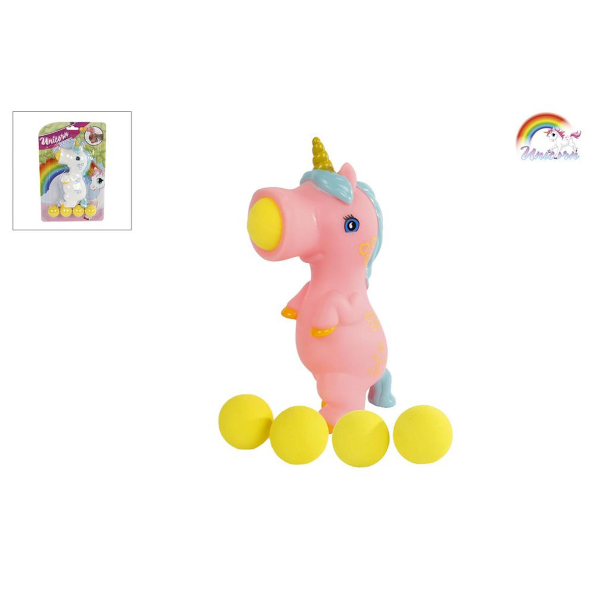 Unicorn popper with 5 balls