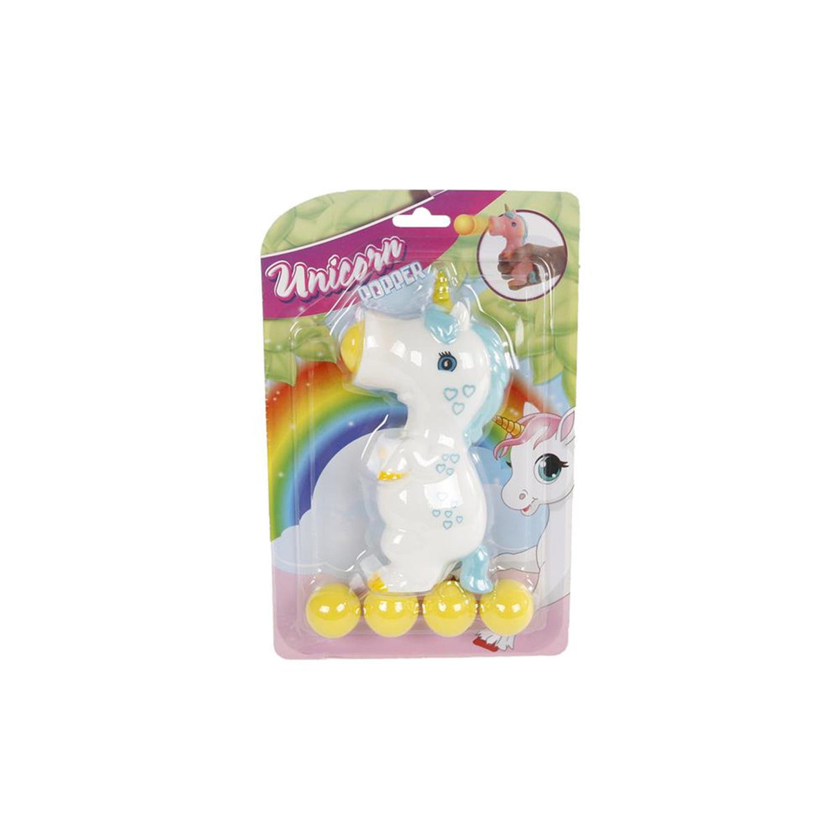 Unicorn popper with 5 balls