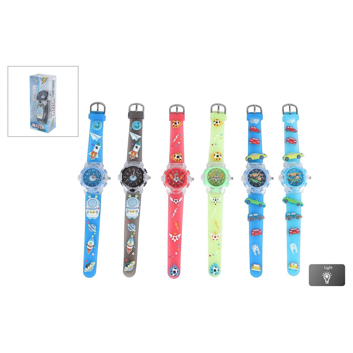 Jongens analoog horloge met licht