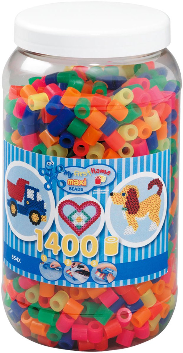Hama Iron Beads Maxi en Pot - Neonmix (051), 1400º.