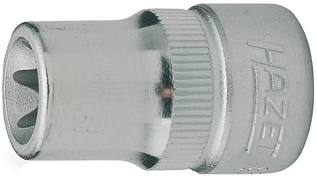 HAZET spanner socket 3/8", for outside star screws, handy, with knurling, chromed surface, polished, for hand operating