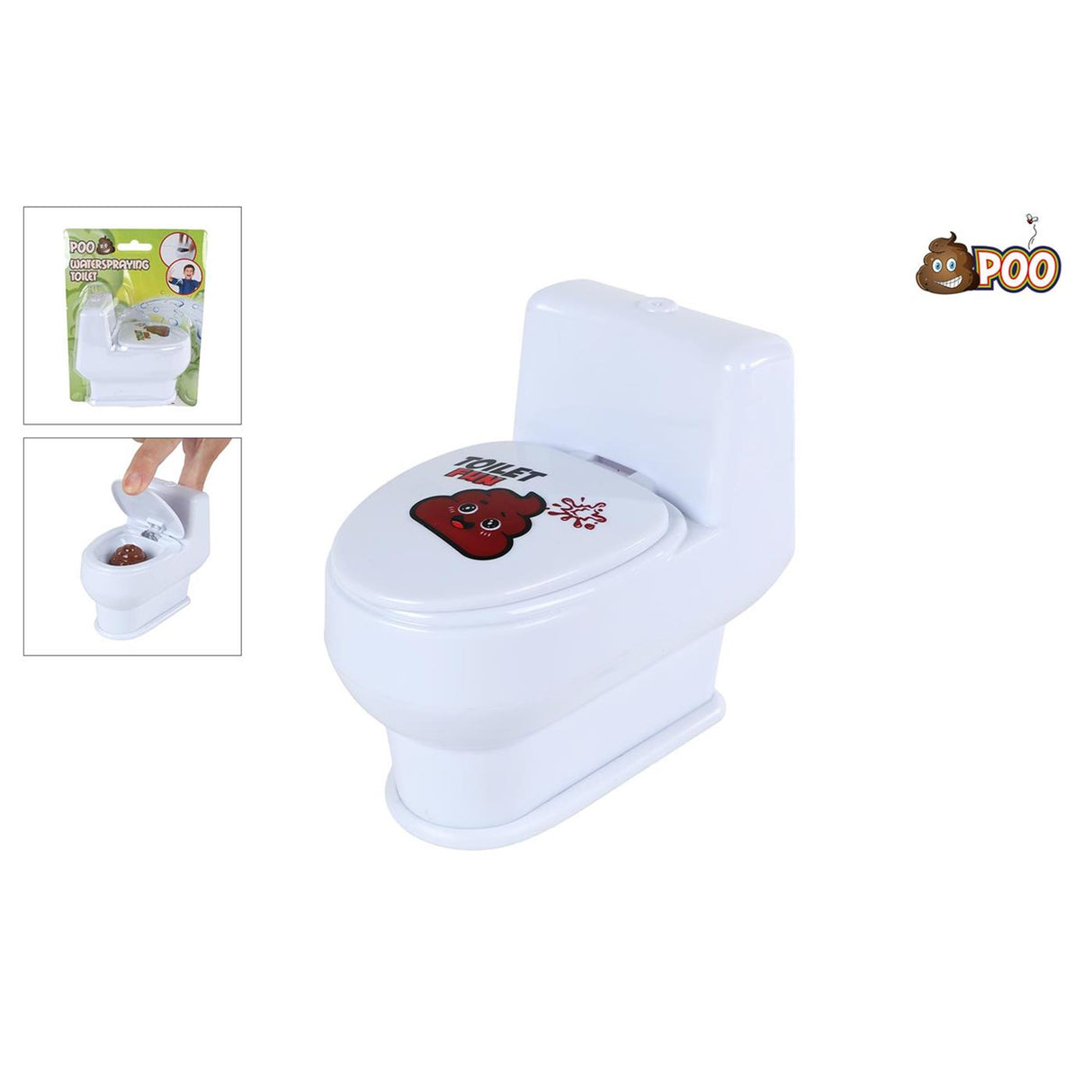 Poo toilet met drol waterspuitend 10cm