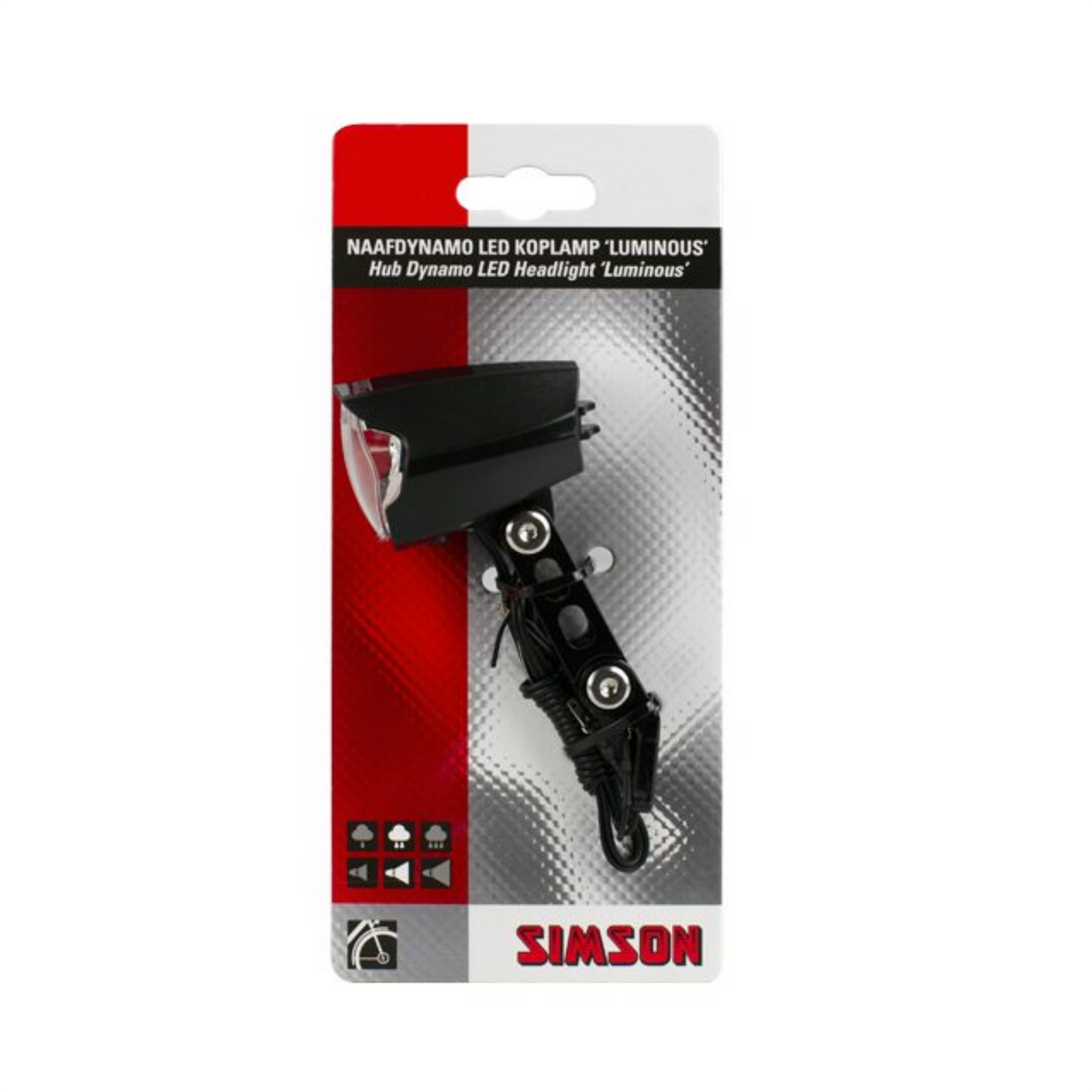 Simson front fork headlamp black Luminous hub dynamo on card