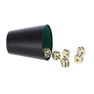Tazza di dadi di base 9 cm verde nero