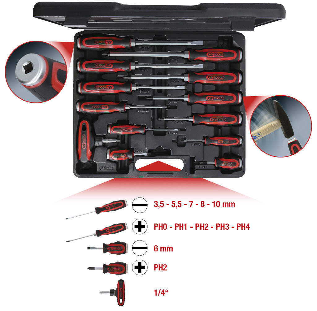 Ks tools ks-tools schroevendraaierset ergotorquemax set of screwdrivers beat caps
