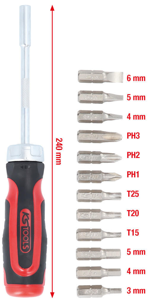 Ks tools ks-tools schroevendraaierset 12 in 1 ratchets-bit-screwdr. 12 in 1