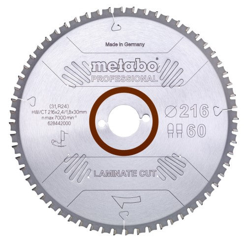 Metabo accessoires cirkelzaagblad | laminate cut prof | 254x30mm | z66 fz tz 0° - 628446000