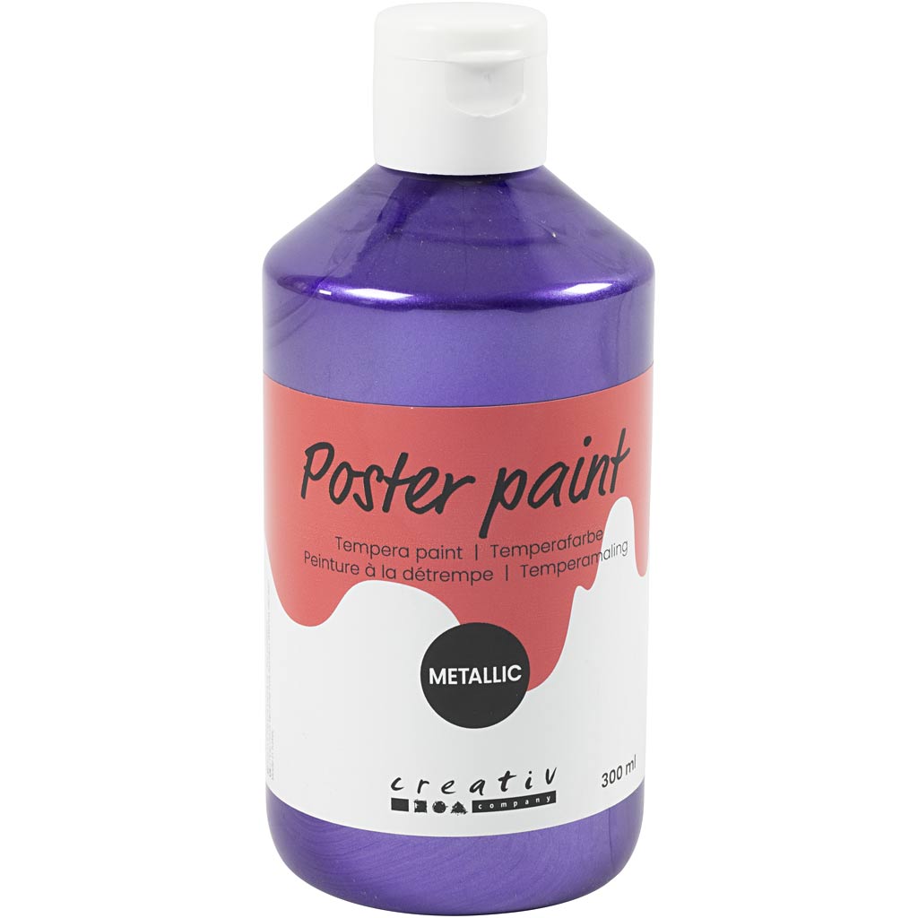 Creativ company tempera verf metallic , paars, 300 ml 1 doos