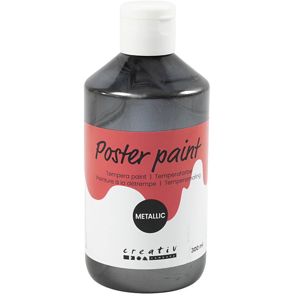 Creativ company tempera verf metallic , zwart, 300 ml 1 doos