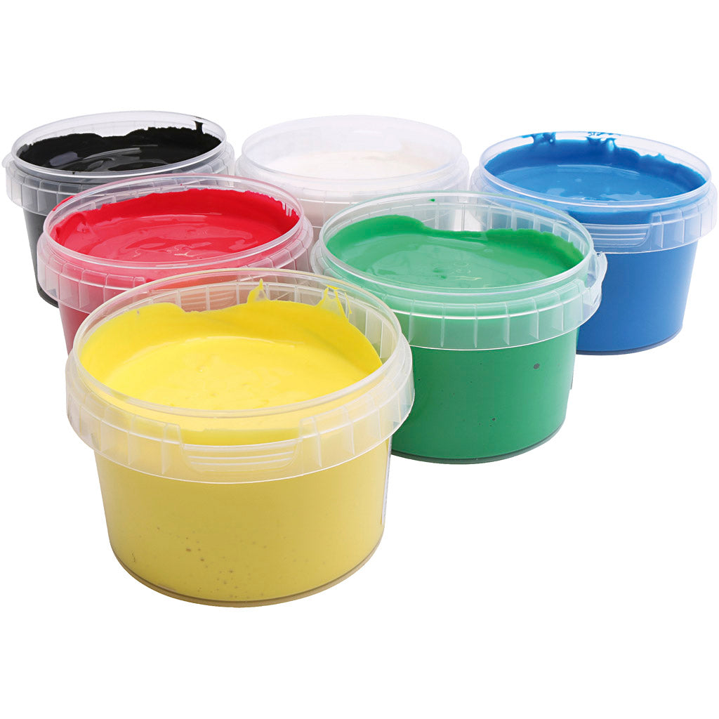 Primo finger paint, various colors, 6x250 ml 1 box