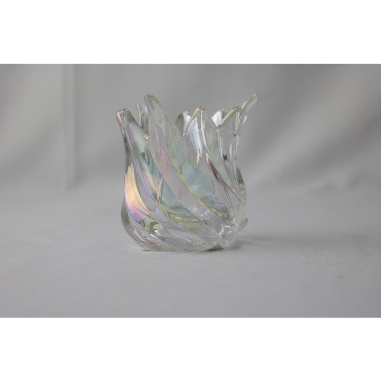 Mansion atmosphere waxinelichthouder tulp wit 9x9x9,3cm