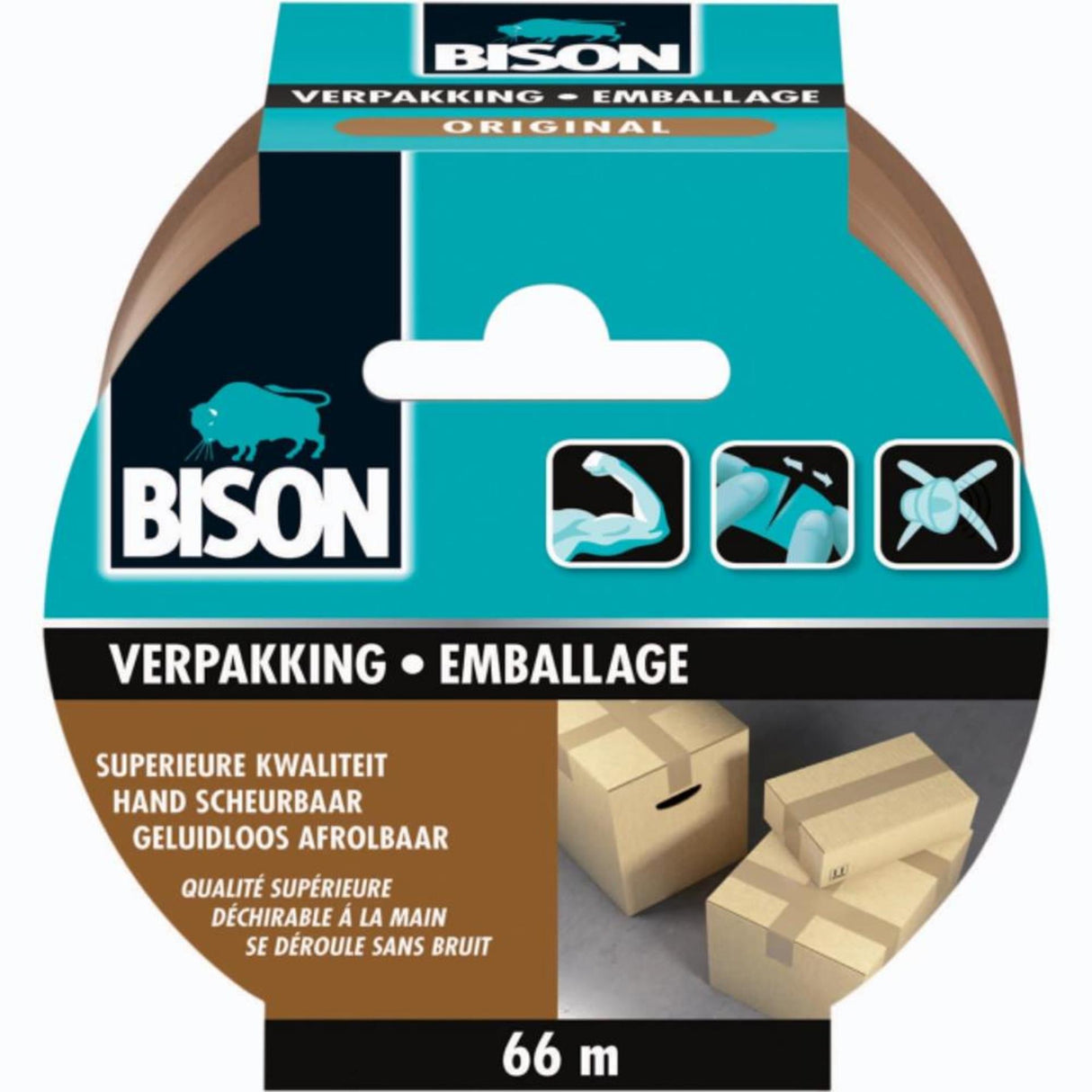 Bison emballagetape original 66m