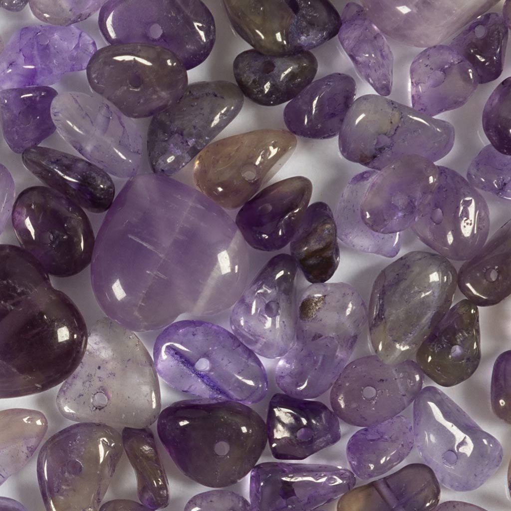 Creativ company kristallen kralen, amethist, d 7-12 mm, gatgrootte 1 mm, ca. 63 stuk, paars, 63 stuk 1 doos