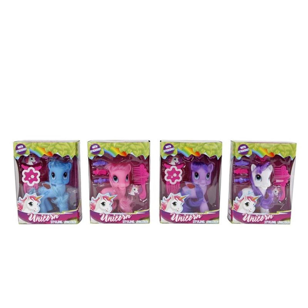 Unicorn le gabhálais agus greamáin 12cm