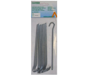 Camping 10x estaca de aluminio abierta 24cm