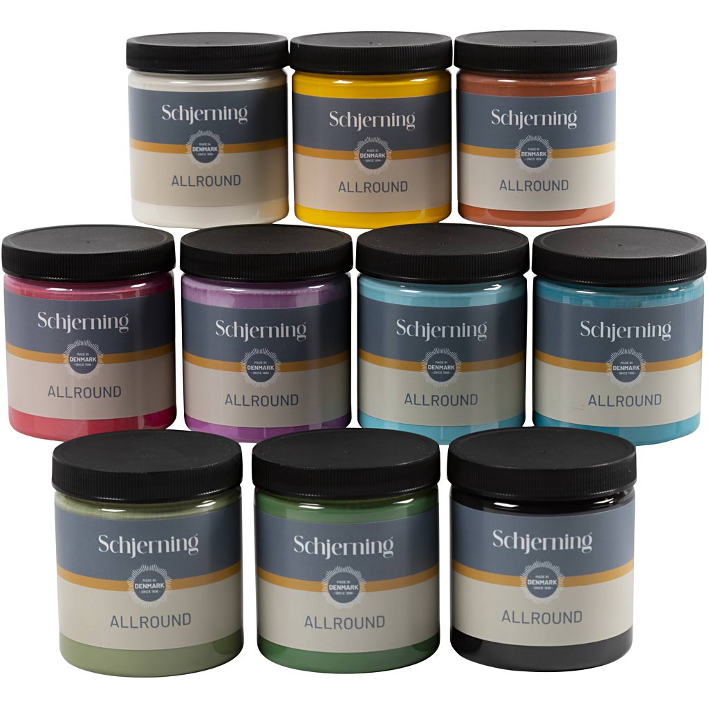Schjerning outdoor verf, diverse kleuren, 10x250 ml 1 doos