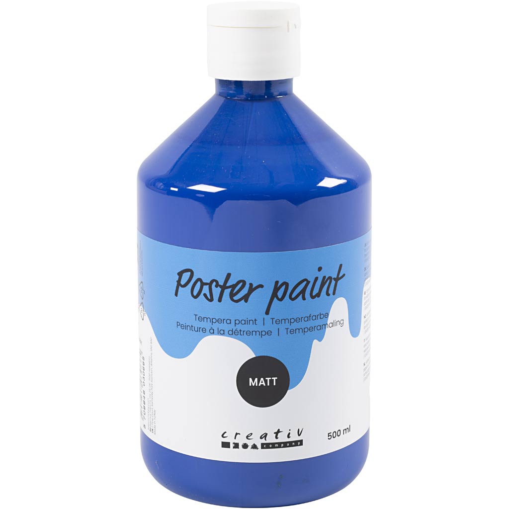 Creativ company tempera verf mat, donkerblauw, 500 ml 1 fles