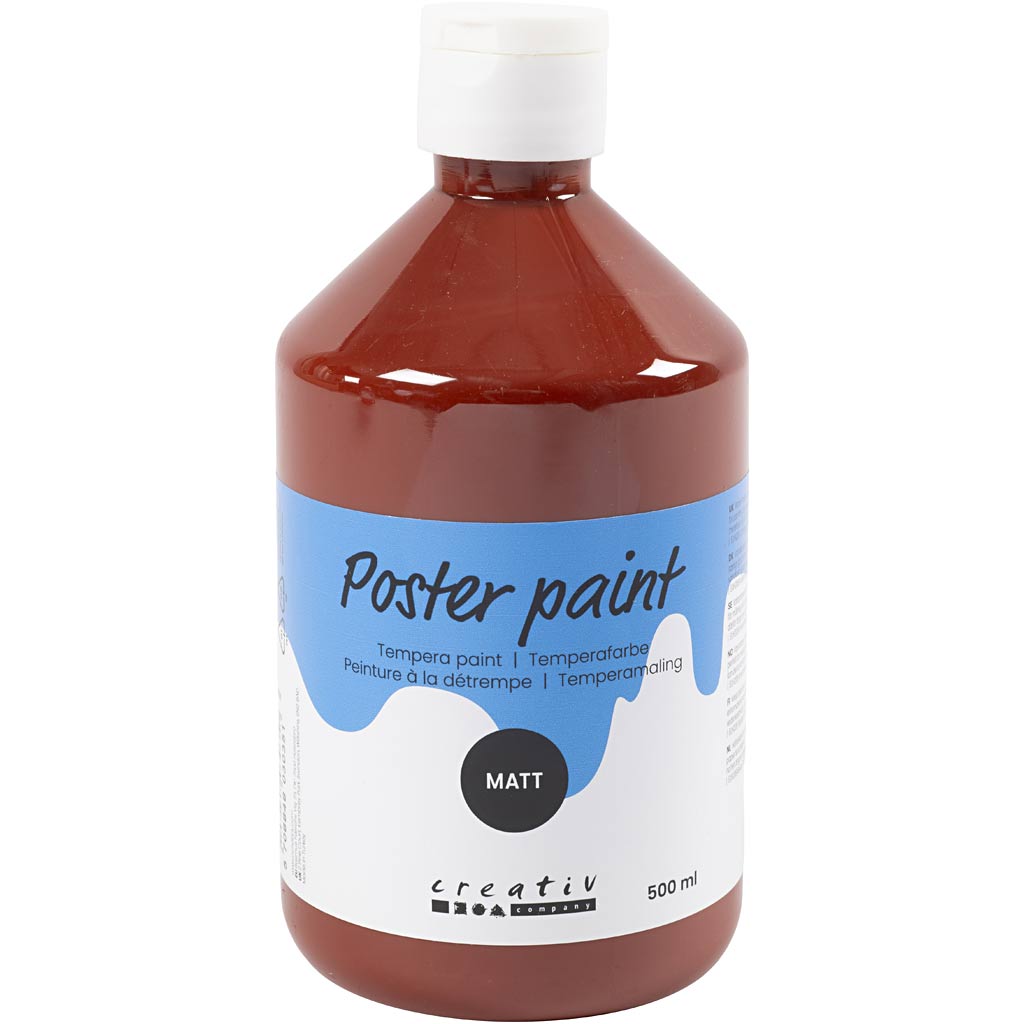 Creativ company tempera verf mat, bruin, 500 ml 1 fles