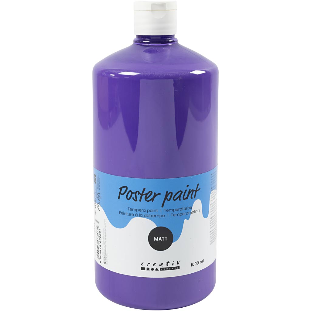 Creativ company tempera verf mat, violet, 1000 ml 1 fles