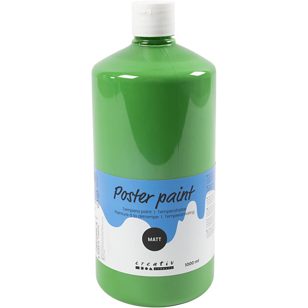 Creativ company tempera verf mat, groen, 1000 ml 1 fles