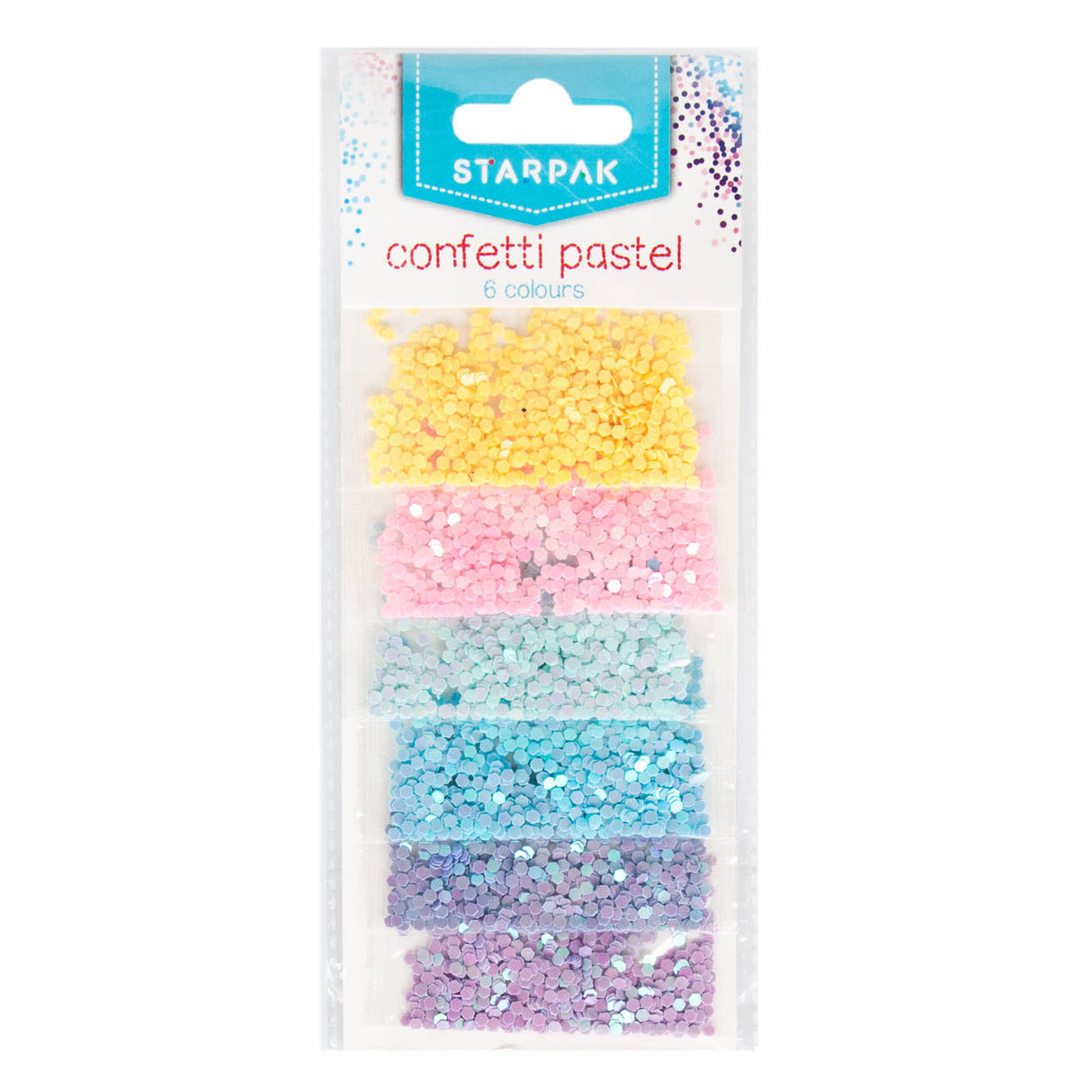 Glitter Confetti Pastell 2G, 6 färger