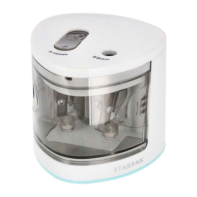 Dupla elektromos ceruzahegyező, fehér