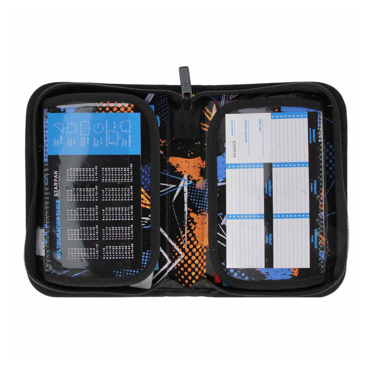 Etui met accessoires voetbal blauw, 25dlg.
