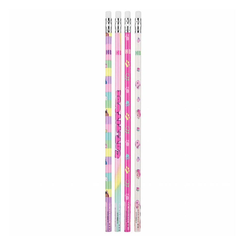 Gabby's dollhouse pencil with eraser, 4 pcs.