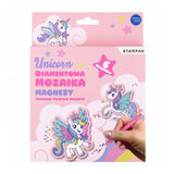 Creatieve set diamantmozaïek eenhoorn, 6dlg.