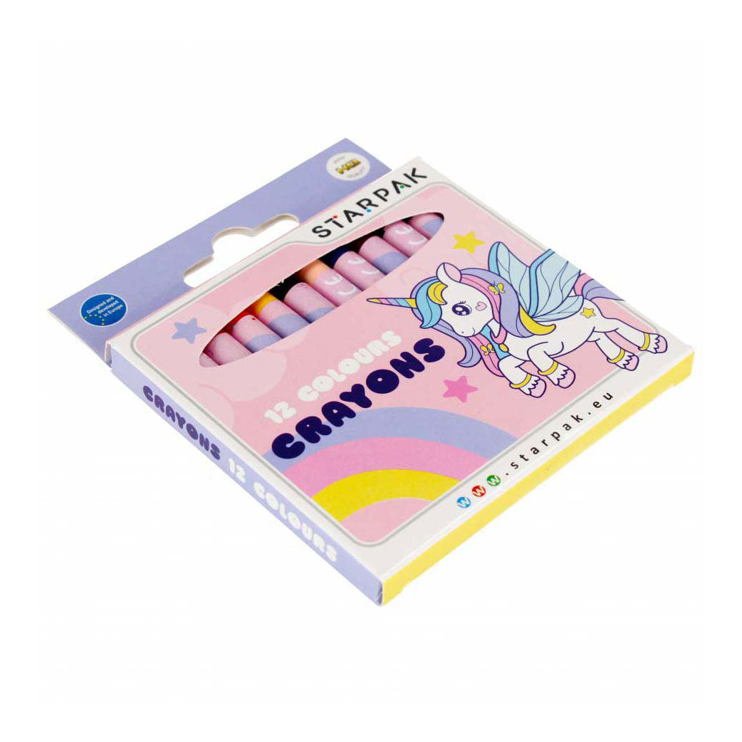 Wax Crayon Eenhoorn, 12 Stéck.