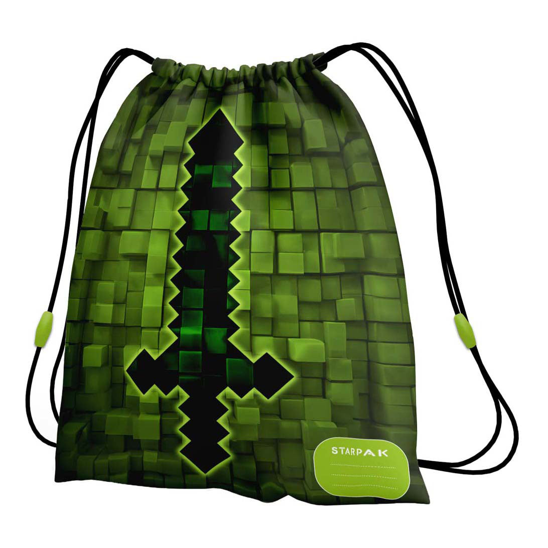Gymtas pixel zwaard groen