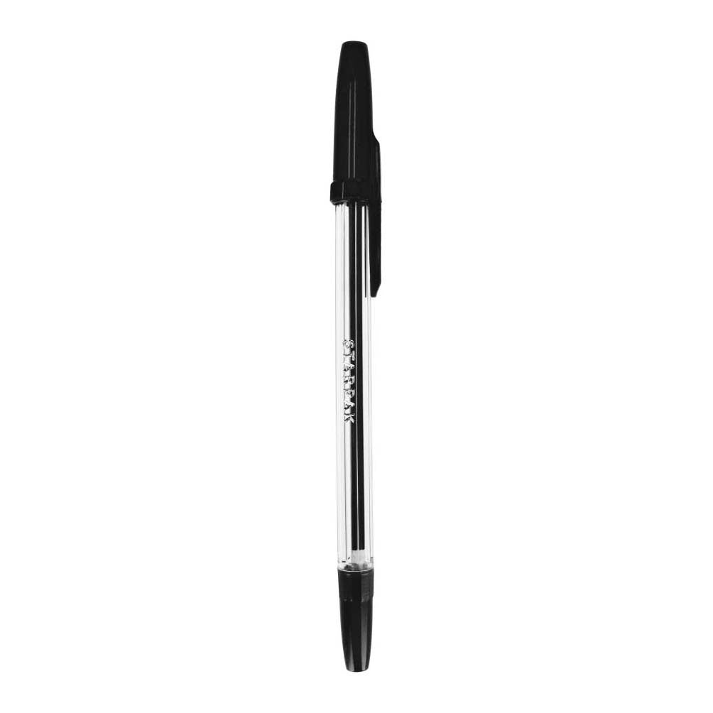 Balpen met dop zwart, 50st.