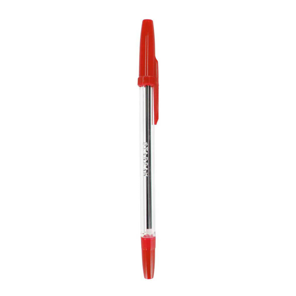 Balpen met dop rood, 50st.