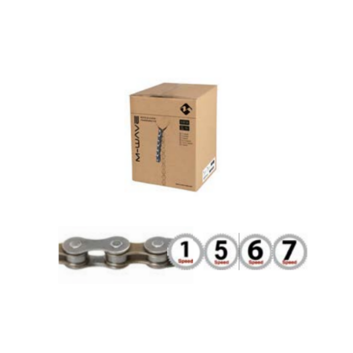 M-Wave Lánc 5 6 7 Speed ​​1 2x3 32, szürkebarna 7,3 mm. 15 m tekercsen, beleértve 10 csatlakozó kapcsolót