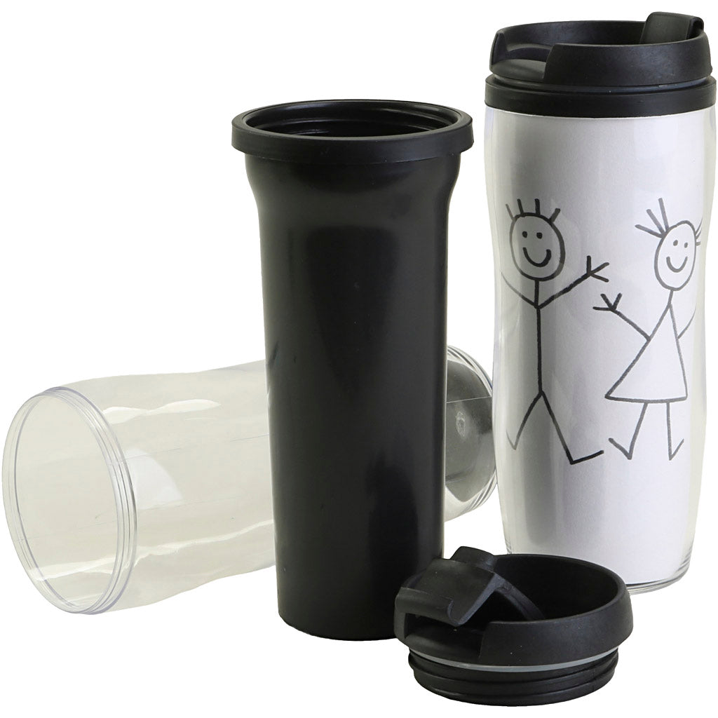 Thermo mug with lid, h: 17.5 cm, d: 7 cm, 12 pieces in a box
