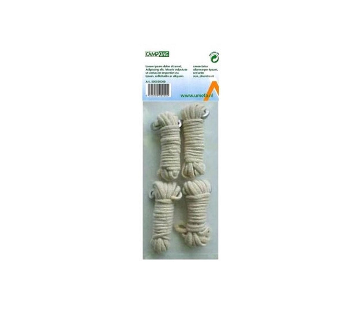 Camping umefa guy line bomull 3 mmx4 mtr 4 st