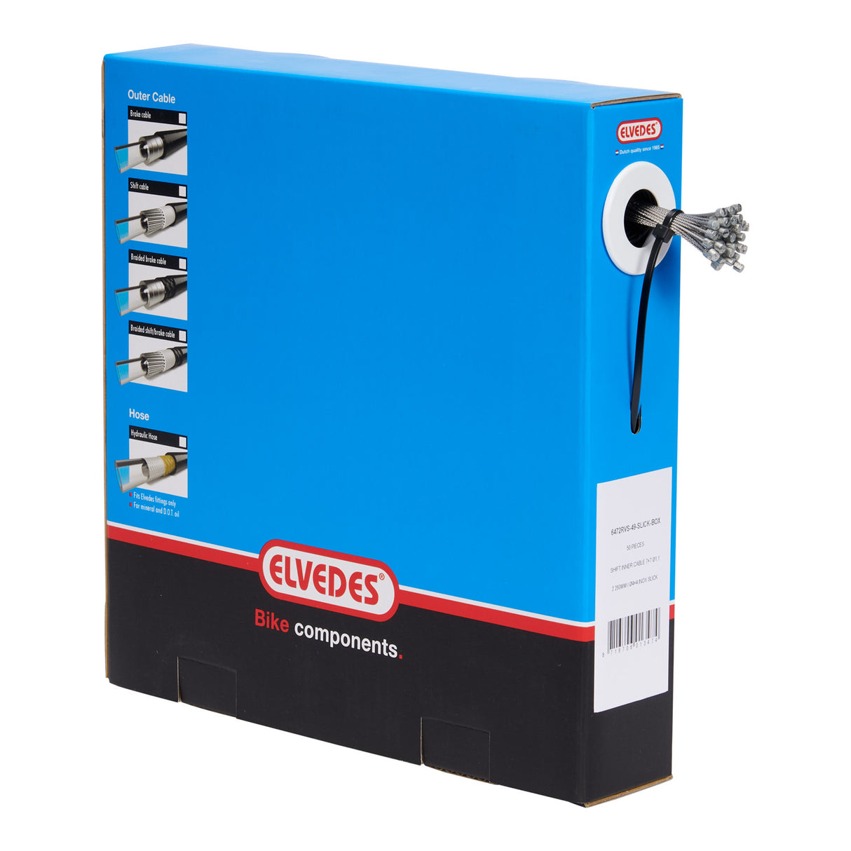 Elvedes inner cable stainless steel 49dr nipple 4x4 box (50)