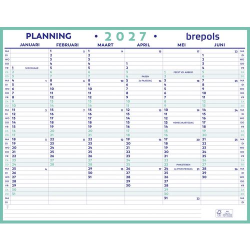 Wandkalender nl maxi brepols 42x33cm