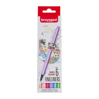 Bruynzeel Fineliner Set Pastel 6 colors