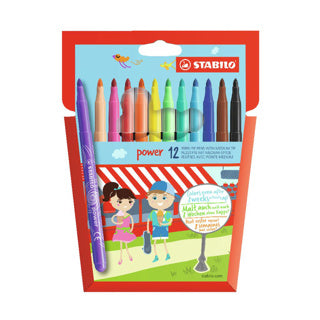 Stabilo Felt -tip PENS Power Markers 12 stycken