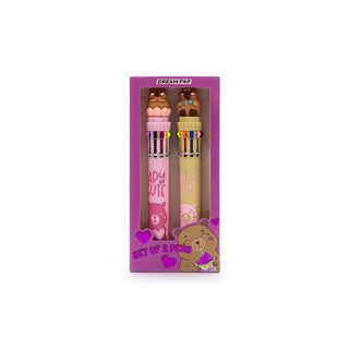 Dream pop set van 2 multicolor pennen capibara