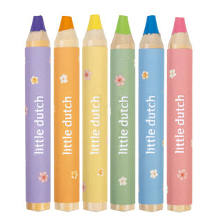 Pencils short thick little dutch rosa 6 pieces | 2 pcs