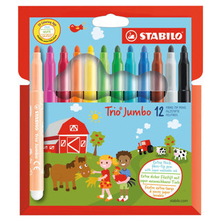 Stabilo Trio Jumbo Viltstifts, 12ú.