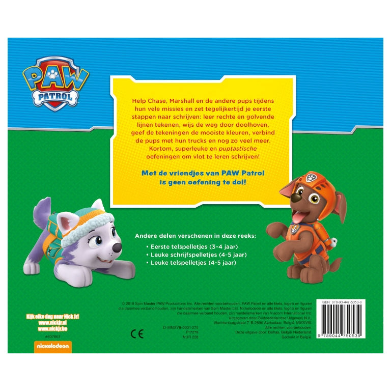 Deltas Paw Patrol - First writing games (3-4 years)