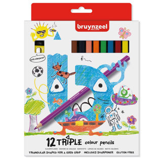 Bruynzeelfarbene Stifte Triple 12 Stücke