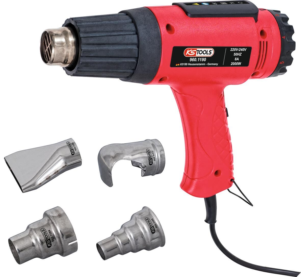Ks tools ks-tools hot air gun set hot air blower set ks-tool, incl.4 attachments