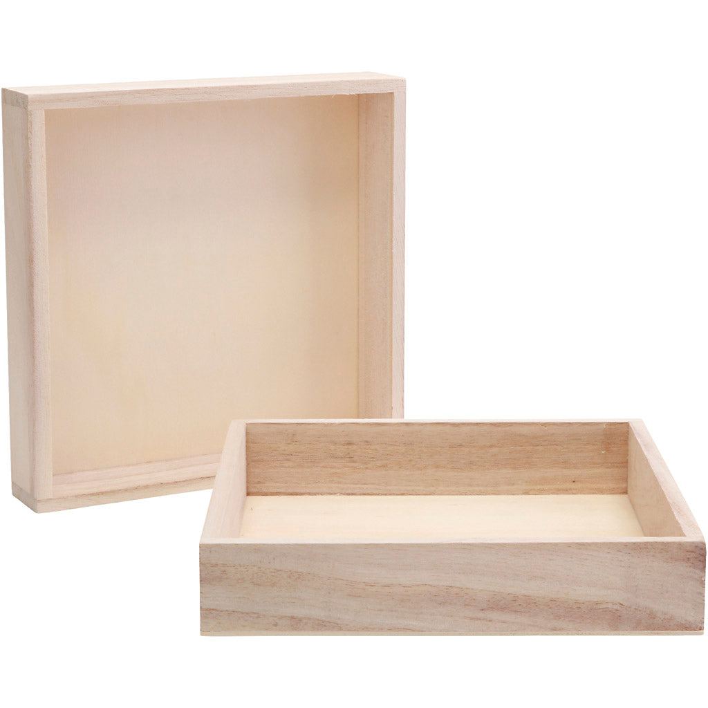 Houten frame met rand, afm 16,2x16,2x3 cm, 10 stuk 1 doos